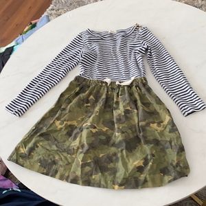 Crewcuts size 7 striped and camo dress